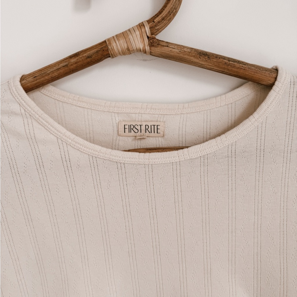 First Rite Clothing Crop Pointelle Tee - Picture 6 of 7